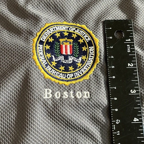 GEAR X-Large men’s grey FBI Boston polo shirt clumate control short sleeve - Picture 2 of 15